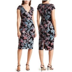 New Dress the Population Sequin Velvet Sheath Dress XS